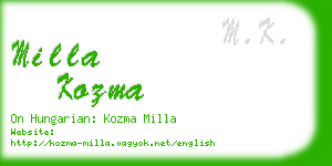 milla kozma business card